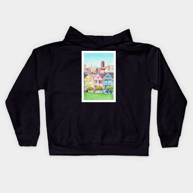 San Francisco, California Kids Hoodie by NorrskenArt